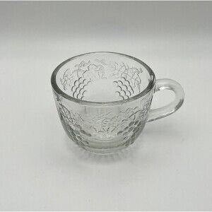 Vintage Anchor Hocking Clear Glass Grapes & Leafs Replacement Tea Punch Cup